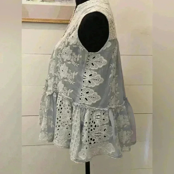 Antics Sartorial by Giaconmo Cinque Babydoll lace, and beaded top SZ Med Cotton - Picture 3 of 5